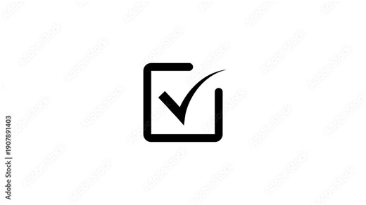 Simple Check mark icon, positive tick symbol of approved, success, confirm, correct concept animation background.