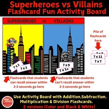 Math Flash Card Activity Board Fact Fluency 1st 2nd 3rd 4th Grade Facts Practice