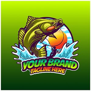 Angeln Logo Design Vektor Illustration