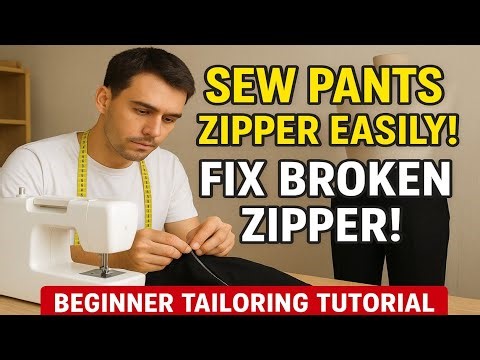 How to Sew a Pants Zipper | Easy Zipper Replacement Tutorial for Beginners