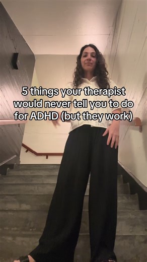 5 things your therapist would never tell you to do for ADHD (but they work): 1. Stop trying to be consistent Your therapist wants you to build habits. But ADHD brains don’t do consistency well. Instead: rotate your systems. When one stops working, switch to another. Come back to the first one later. 2. Use your phone more strategically, not less “Put your phone away” doesn’t work for ADHD brains that use phones for external memory. Instead: timers, alarms, voice memos, photos of things you need 