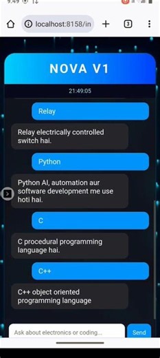 Nova V1 AI Chatbot 🤖 | HTML CSS JavaScript Project | Futuristic AI Assistant