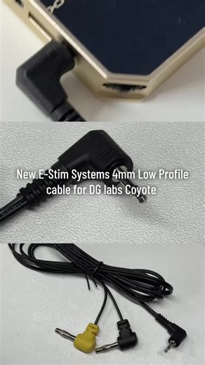 New E-Stim Systems 4mm low profile cable for DG-Labs Coyote - us our Premium Electrodes with your Coyote https://estim.store/products/2-5mm-to-4mm-low-profile-cable #estimsystems #dglab #coyote