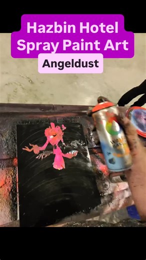 Hazbin hotel season 2 is coming up soon… guess that means I’ll need to do a bunch of new stuff, oh no twist my rubber arm. #spraypaintart #hazbinhotel #art #painting #angeldust | Nathan Salmon Spray Paint Art