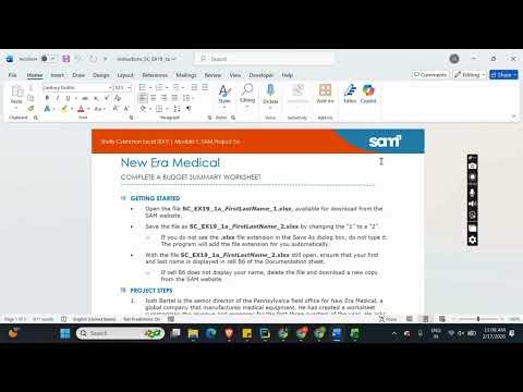 Shelly Cashman Excel 2019 | Module 1: SAM Project 1a New Era Medical #shellycashman