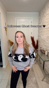 32K views · 186 reactions | How cute is this sweater for Halloween!? 勇 Choose your color grey, orange or beige✨ Linked here- https://allposhluxe.com/products/ghost-round-neck-long-sleeve-sweater-1 Use code SPOOKY for 25% OFF at checkout!  #Halloween | Elizabeth Castravet | Facebook