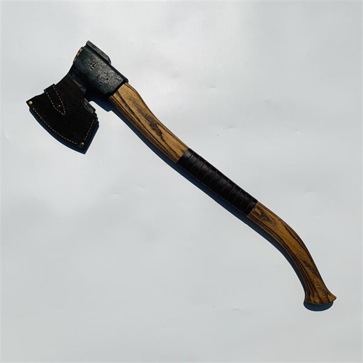 Hand Forged Finnish Forest Axe, Carbon Steel Blade, Ash Handle, Leather Case - Etsy