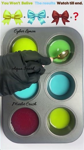 "Unleashing the Ultimate Color Mix Cyber Lemon Meets Fog Blue🍋💙 #colormix #colorpalette #satisfying"