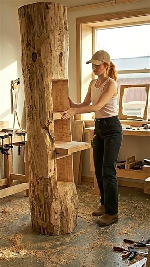Wooden Log Storage: DIY Home 🪵