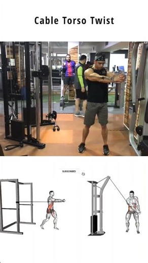 Cable torso twist and variations