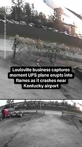 A Louisville business’ CCTV footage captured the moment a UPS cargo plane crashed and plowed across the ground in Kentucky on Tuesday evening. The footage, shared by Kentucky Truck Parts and Service, shows the Honolulu-bound plane with three people on board erupting into a loud and powerful fireball shortly after taking off from Louisville International Airport — just 500 feet away from the business’ property. At least nine people are confirmed to have died in the incident, with officials expect