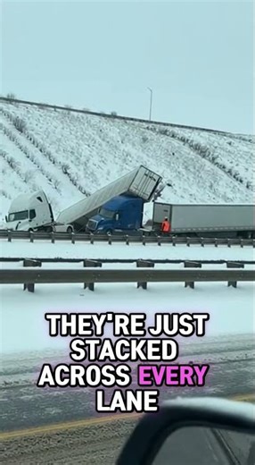 Massive I-40 Pileup in New Mexico | Dozens of Jackknifed Semi-Trucks in Snowstorm