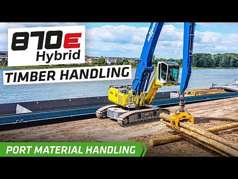 Timber handling in the port - SENNEBOGEN 870 E Hybrid