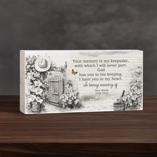 Personalized Memorial Plaque, Sympathy Gift for Loss of Loved One, in Loving Memory Keepsake - Etsy