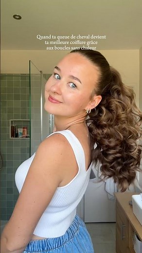 Boucles sans chaleur + queue de cheval = coiffure parfaite pour l'été ☀️🌸 #cheveuxlongs