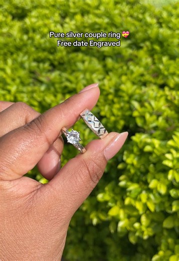 Pure Silver Couple Ring: Customized Engraved Gifts