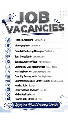 🔥 Latest Job Vacancies in Kenya 2026 | Finance, Nursing, Marketing, IT & More Jobs Hiring Now!