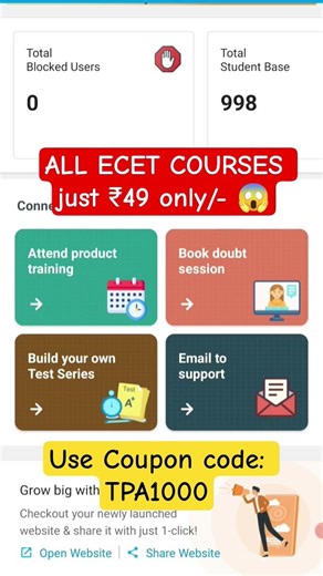 🚨 1000 Students Celebration! All ECET Courses at just ₹49 only 🔥 | Comment "49" I will send app link