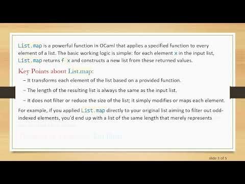 How to Use List.map to Filter Odd Indices in OCaml