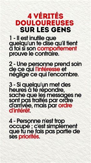 👁️ 4 Vérités douloureuses à savoir #citations #motivation #citationsprofondes