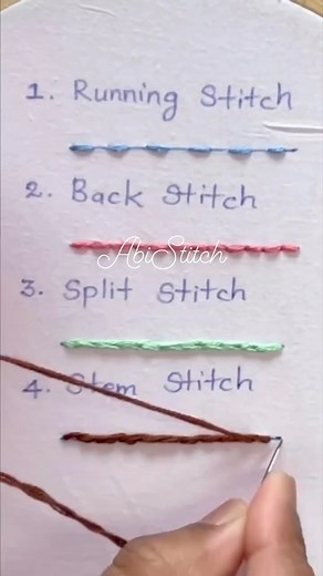 Basic Hand Embroidery Stitches #stitch #embroidery #handembroidery | ABI Stitch