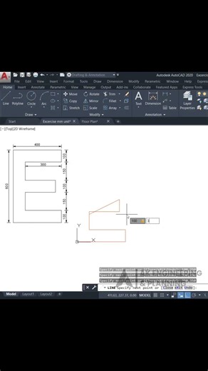 Absolute Coordinate System Drawing Exercise | Easy Practice #shorts