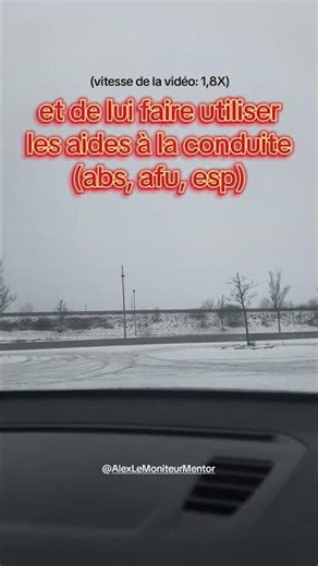Leçon de conduite sur la neige 🚗❄️ #permisdeconduire