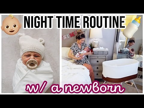 NIGHT TIME ROUTINE WITH A NEWBORN! 2 WEEKS OLD BREASTFEEDING + SLEEP SCHEDULE ‪@BriannaK‬