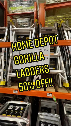 🚨📢 Home Depot Black Friday Gorilla Ladder Deal! 50% OFF! #masteringmayhem #homedepot #blackfriday #gorilla #tools #toolstoday #christmas #daynnite