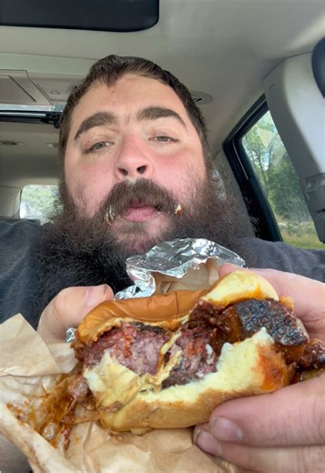 Trying Wicked Sinister Smokehouse Sloppy Cheeseburger Brisket Joe Sandwich #brisket #sloppy #sloppyjoe #smokehose #bbq