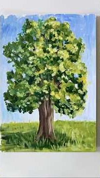 Painting a tree with acrylics - using only 5 colors