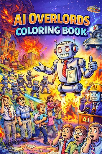 AI Overlords Coloring Book | Funny Robot Dystopian Satire (PDF Pattern) - Etsy