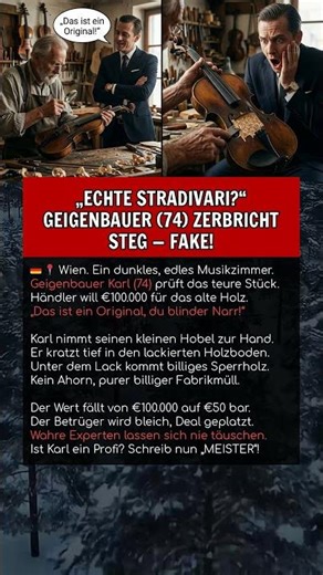„ECHTE STRADIVARI?“ GEIGENBAUER (74) ZERBRICHT STEG — FAKE!