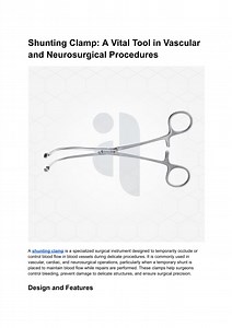 Shunting Clamp_ A Vital Tool in Vascular and Neurosurgical Procedures - SlideServe
