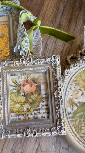 Framed Ornament Tutorial! See these Cottage-Core beauties come to life here: https://youtu.be/J09ILBiRQLA?si=LeKxkzz9ADfOikmw Ornate Legacy Decor Mould Belle Epoque Blooms Middy Transfer Chalk Pastes Antique Sage, Vintage Lace and Manor Coffee Gilded Memories H2O Transfers | Re·design with Prima