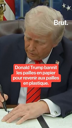 1.5M views · 5.5K reactions | Donald Trump bannit les pailles en papier pour revenir aux pailles en plastique. | Brut | Facebook