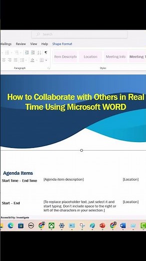 How to collaborate with others on Microsoft word in Real time #msword
