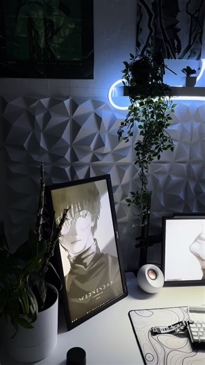 White Anime Boy Monitor - Gaming Setup with White PC