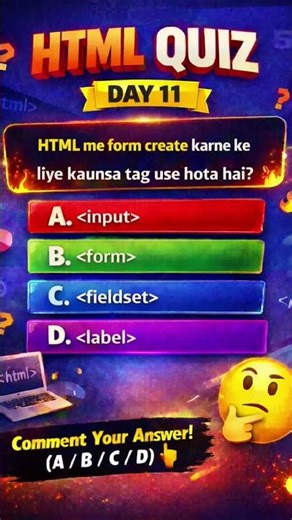 HTML Quiz series| M2 learning | HTML Basics web development | HTML quiz #Day11
