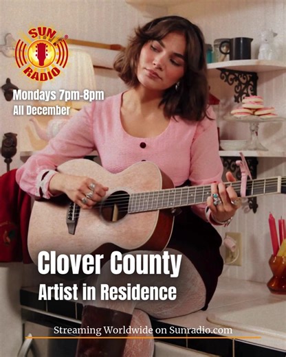 💌 Boots on. Hearts open. It’s Clover County Monday! Catch her live from 7–8 PM all month long only on Sun Radio! Explore the sound of bootgaze through Clover County: https://open.spotify.com/playlist/2bHRAPM24qQmtNNoYkJoAH?si=T49PBtfXS_SFKlIfJiKlMg&pi=LxID6gmOQO2BG | Sun Radio