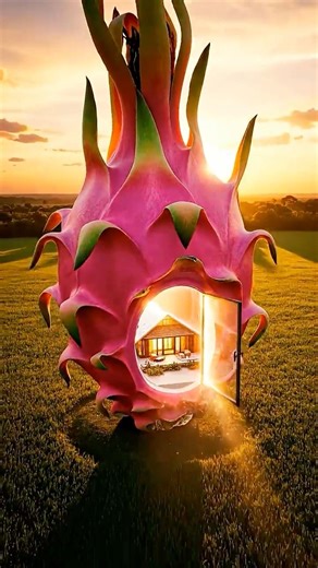 ¡Es increíble! ¡Transformó una Pitahaya gigante en una mini casa! #arquitectura #diseñodeinteriores