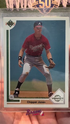 1991 Upper Deck Chipper Jones rookie card. Chipper was a great player and one of the best in Braves history! #fyp #trending #sports #baseball #collection