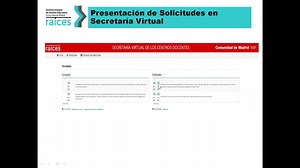 Presentación de Solicitudes en Secretaría Virtual | Mediateca de EducaMadrid
