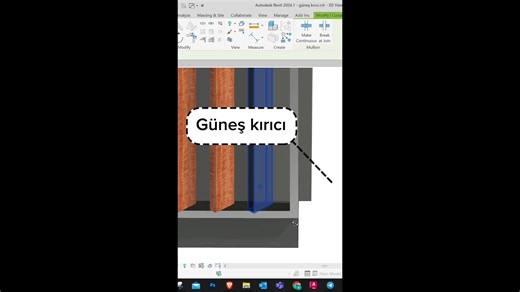 Revit Güneş kırıcı modellemesi #mimari #revit #facade