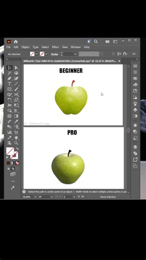 Adobe Illustrator 2026 - Tips for creating a 3D Green Apple like a PRO #short