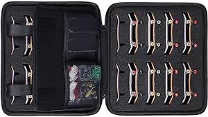 Aenllosi Hard Case for 36PCS Fingerboards,Large Capacity Holder for Mini Finger Skateboards Toy,Compatible with Grip Tapes,Bearing Wheels,Trucks & Decks(Black,Case Only)
