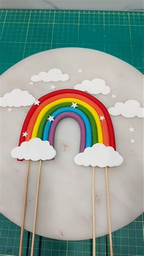 Rainbow topper tutorial 🌈 #tutorial #cake #shorts #youtubeshorts #rainbow