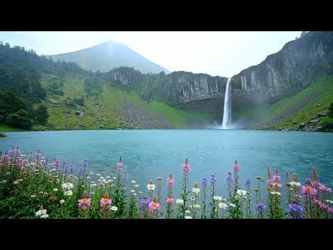 Peaceful Waterfall Lake Ambience for Deep Sleep and Relaxing Nature Sounds 2 Hours Static View