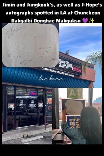 Jimin, Jungkook and Jhope's autograph at LA restaurant😭 #new #bts #btsarmy #jhope #jimin #jungkook