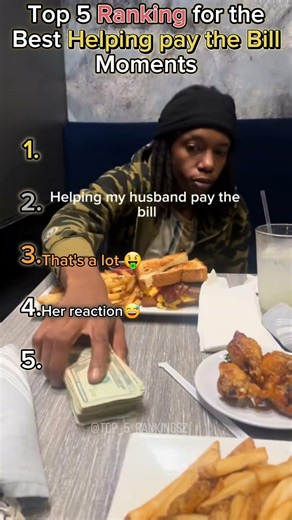 Ranking the best Helping paying the Bill Moments
